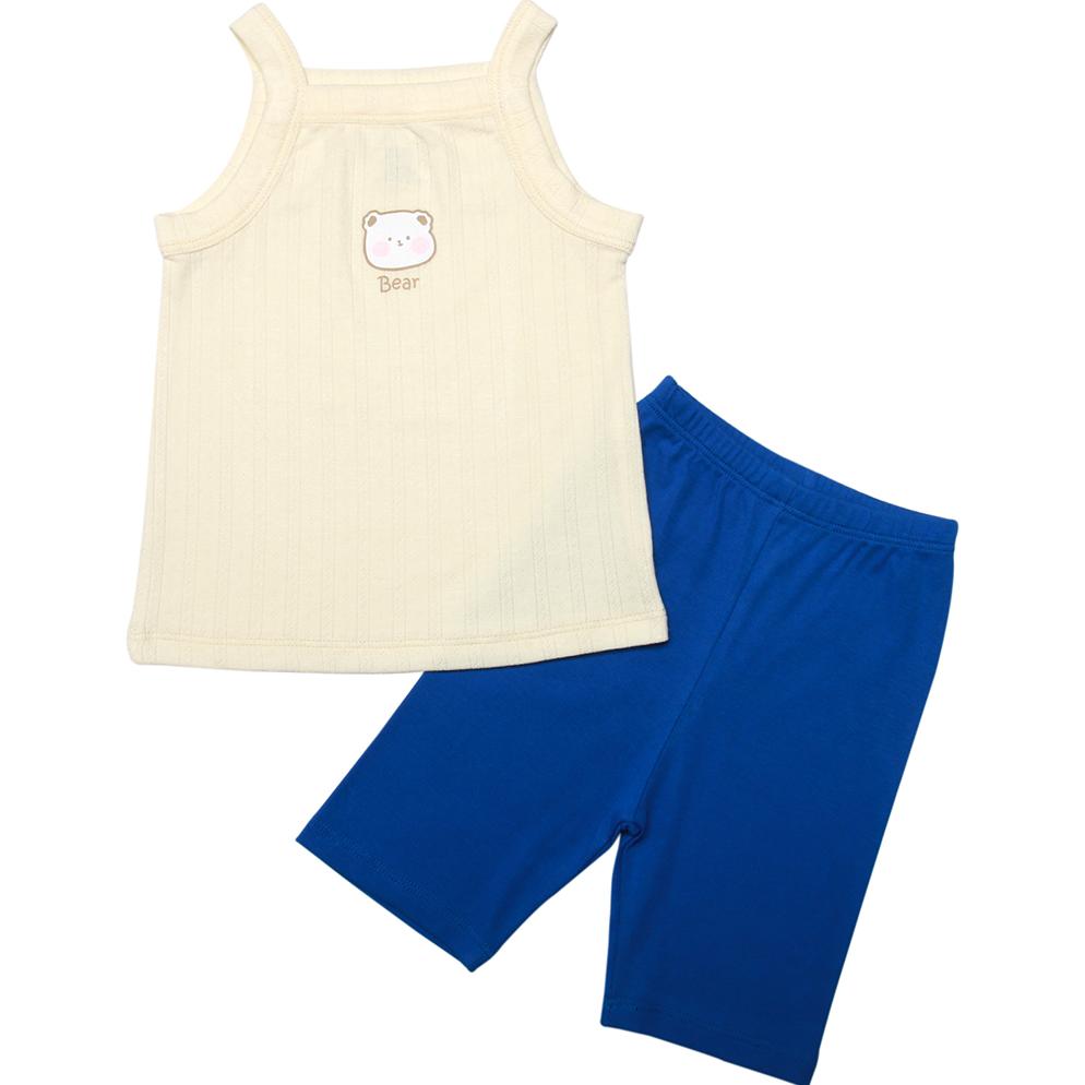 Set áo 2 dây Bibo's vàng mix quần xanh da trời