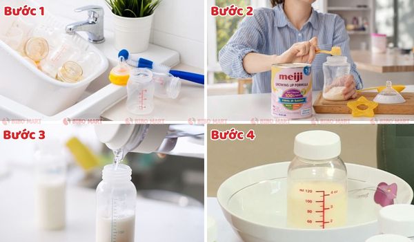 Hướng dẫn pha sữa Meiji