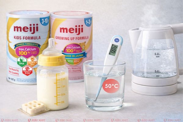 Nhiệt độ pha sữa Meiji1 -10 tuổi