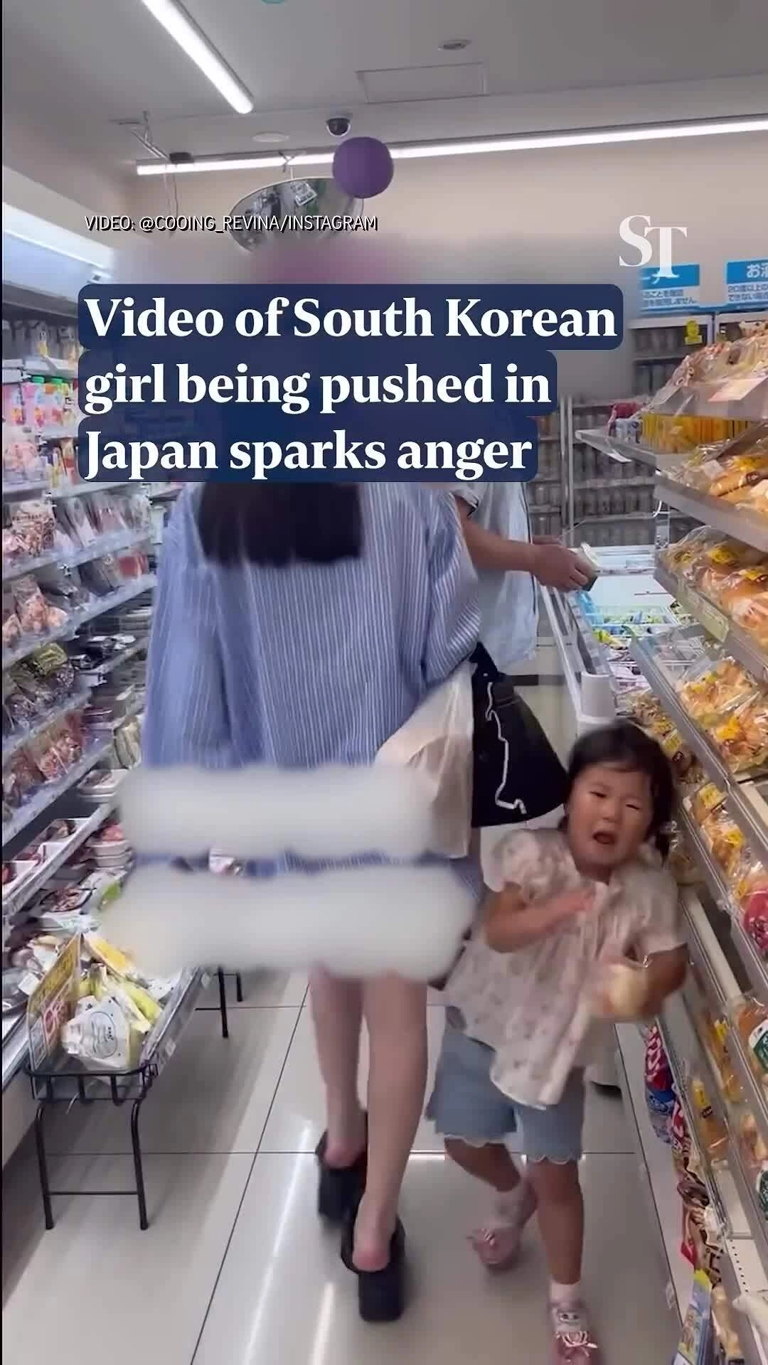 Thêm bé gái bị xô đẩy ở cửa hàng tiện lợi Nhật Bản gây phẫn nộ