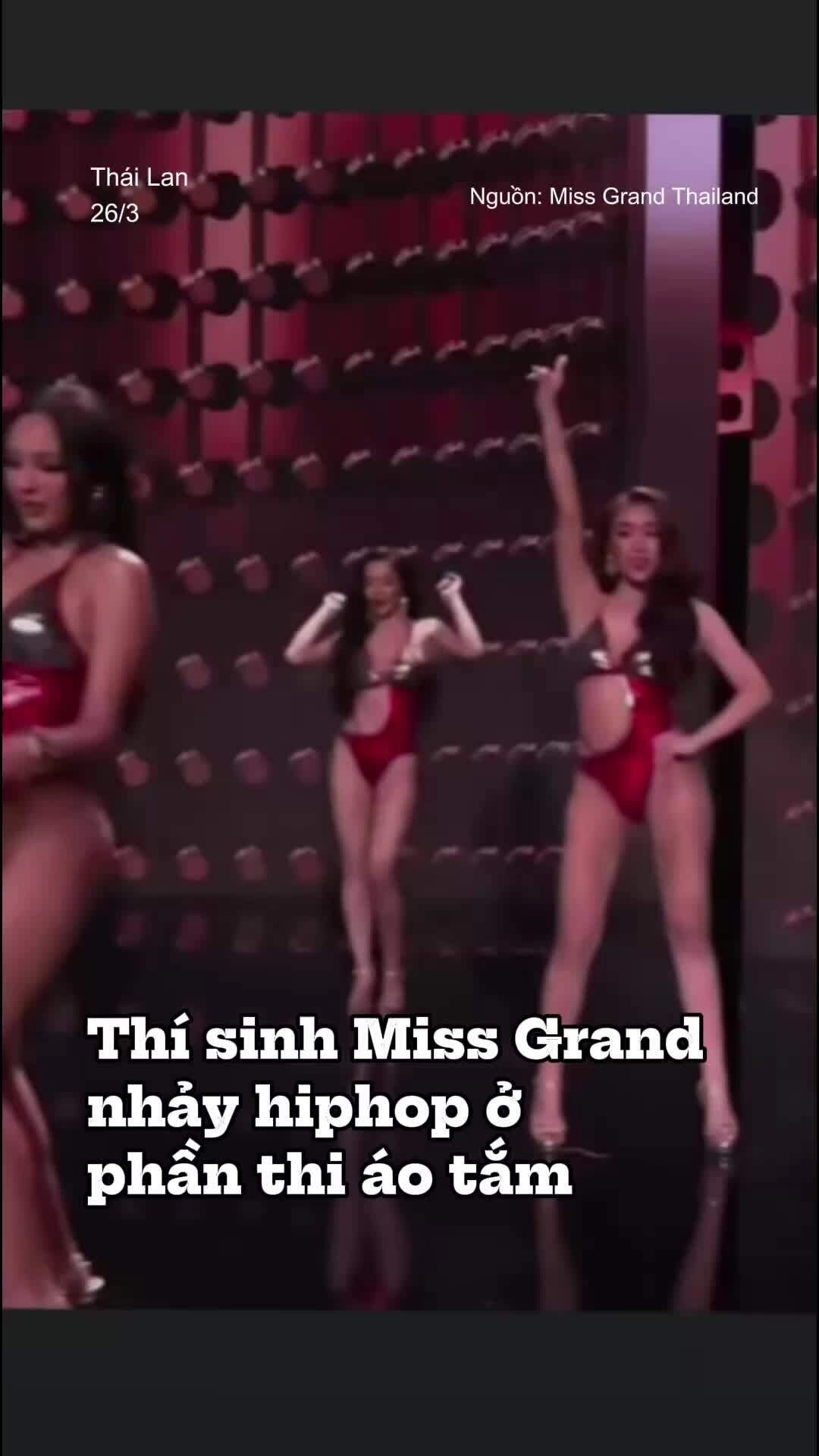 Thí sinh Miss Grand nhảy hiphop ở phần thi áo tắm