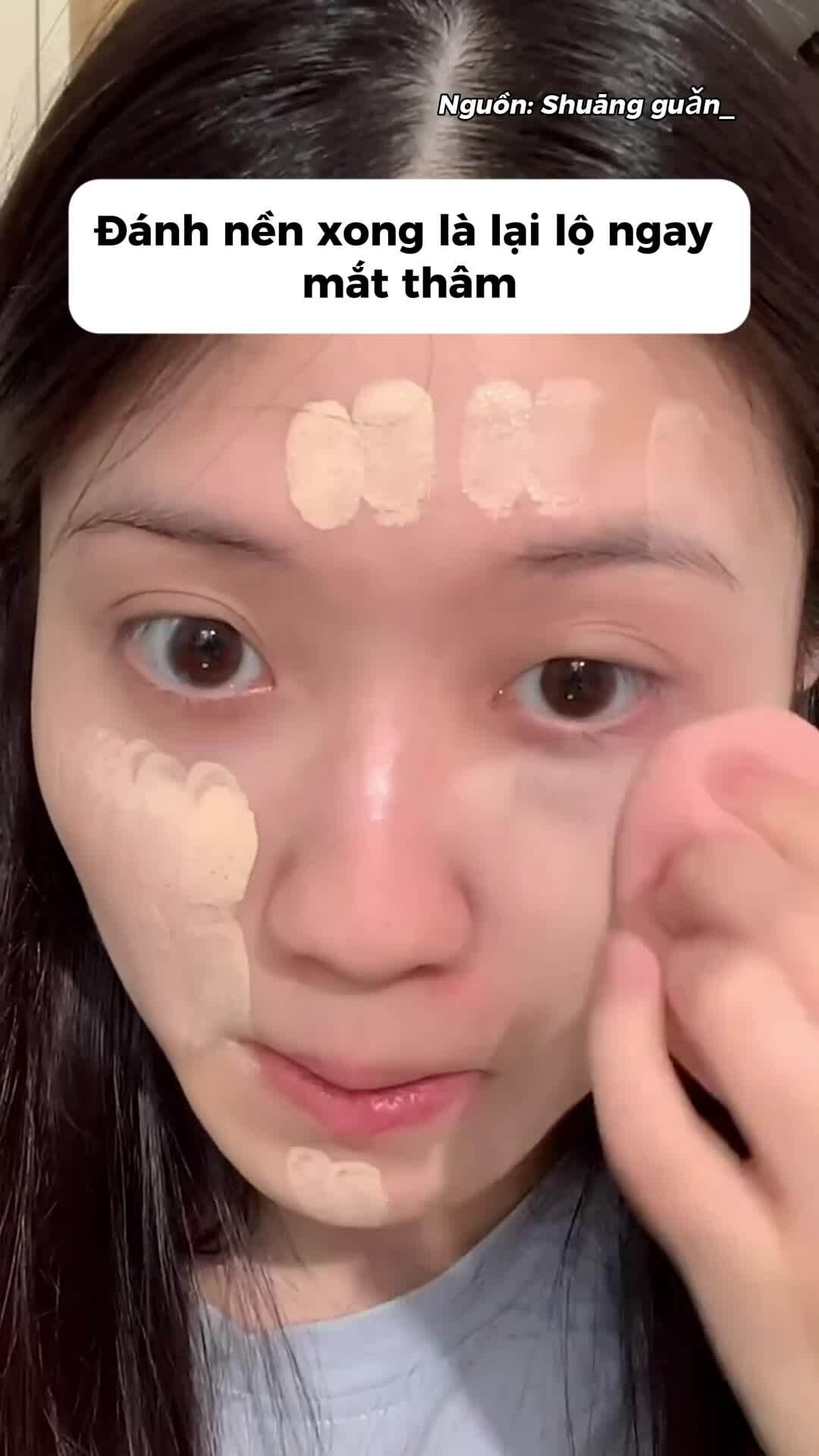 Thiếu ngủ, mệt mỏi hiện hết lên mặt vì che quầng thâm sai cách