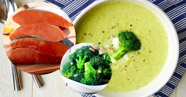 thuc-don-an-dam-cho-be-7-thang-4 Bé phát triển toàn diện cả về thể chất với cháo cá hồi súp lơ xanh