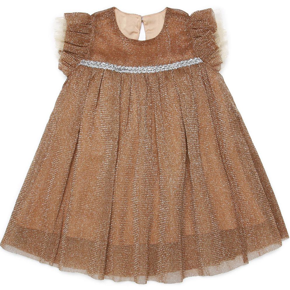 Váy Bibo's kim tuyến màu vàng nâu