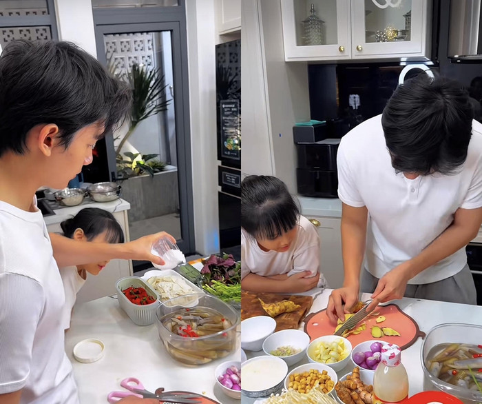 31d22bonip1-uhk8wbhu6w2-d1fuus2u8j3 Bạn trai Diệp Lâm Anh trổ tài nấu ăn khiến nhiều người bất ngờ, thích thú.