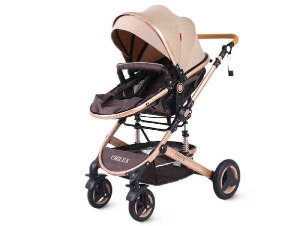 Xe đẩy Chilux em bé màu nâu đồng