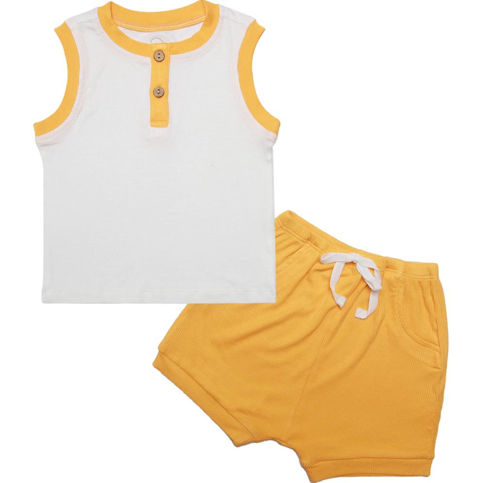 Bộ bổ trụ sát nách Bibo's HY trắng mix vàng cam