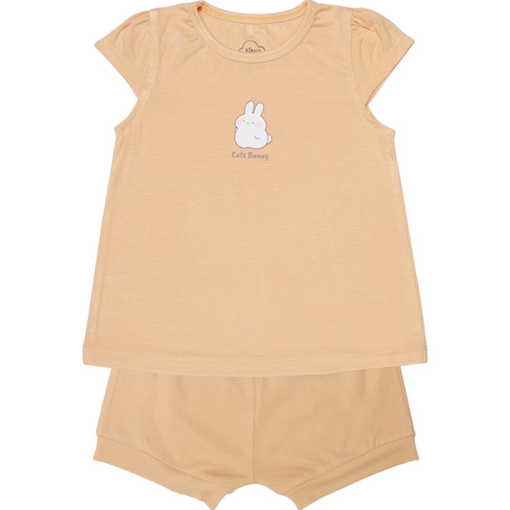 Bộ cộc tay bé gái Bibo's LV260 cam đất