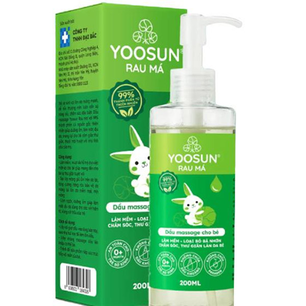 Dầu massage cho bé Yoosun rau má 