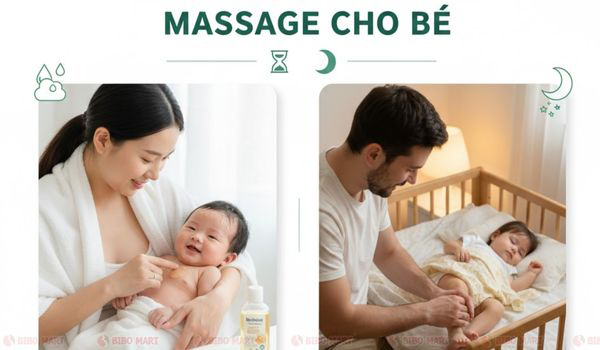 Thời điểm tốt để massage cho bé