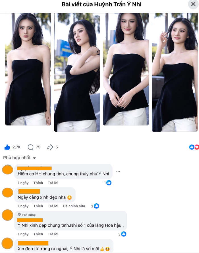 Nhiều khán giả phản ứng tích cực dành cho Hoa hậu Ý Nhi. Ảnh: FBNV 