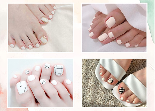 Mẫu nail chân cho da trung bình