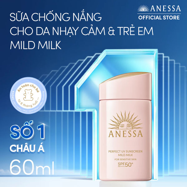 Kem chống nắng dành cho bé 12 tuổi Anessa Mild Milk