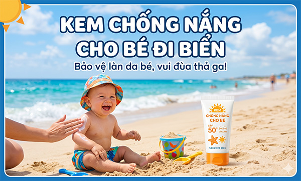 kem chống nắng cho bé đi biển