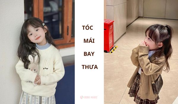 Tóc mái bay thưa cho bé gái