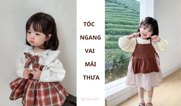 Tóc ngang vai mái thưa cho bé gái