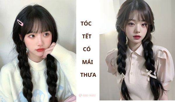 Tóc Tết có mái thưa cực đáng yêu