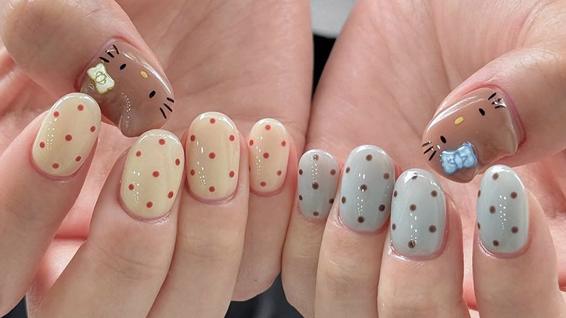 Nail pastel Hello Kitty