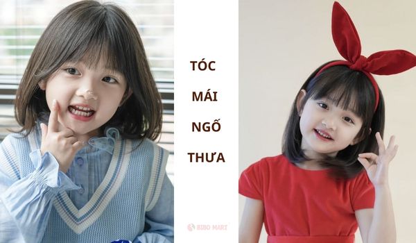 Tóc mái ngố thưa cho bé gái