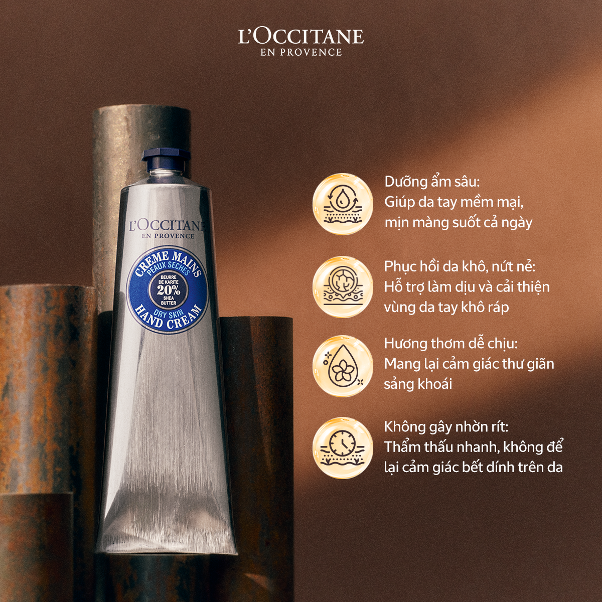 Kem dưỡng da tay L Occitane màu bạc