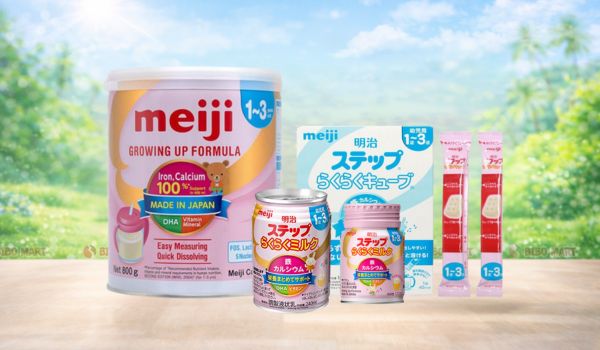 Sự đa dạng bao bì của sữa Meiji 