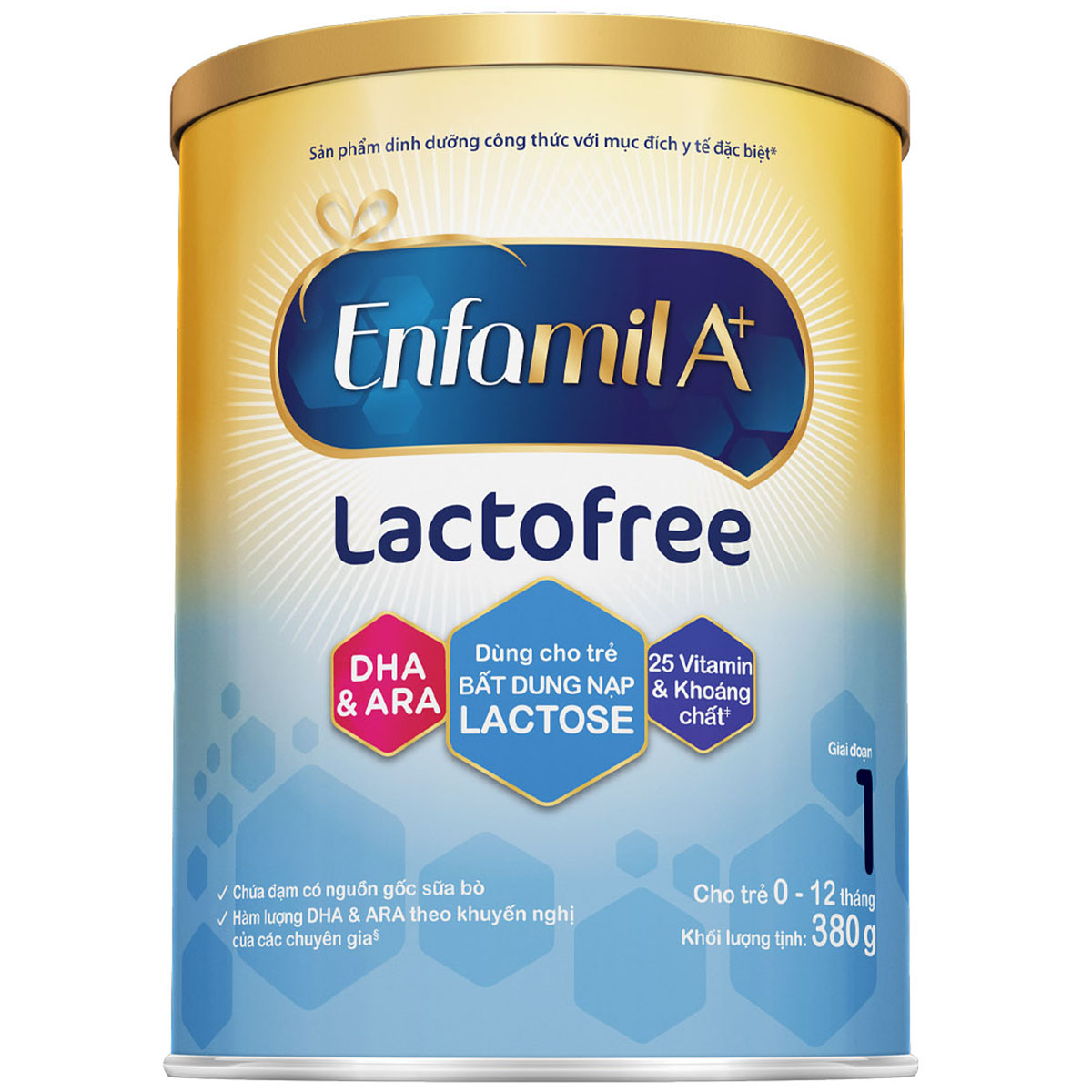 Sữa Enfamil A+ Lactofree Care số 1 cho trẻ bất dung nạp Lactose 380g (0 - 12 tháng)