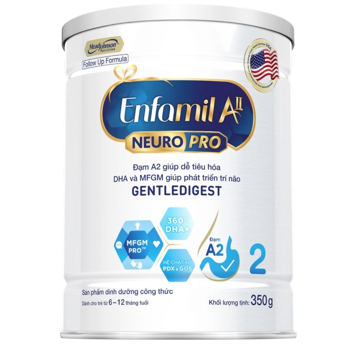 Sữa Enfamil A2 NeuroPro số 2 350g (6 - 12 tháng)(Giao bao bì ngẫu nhiên)