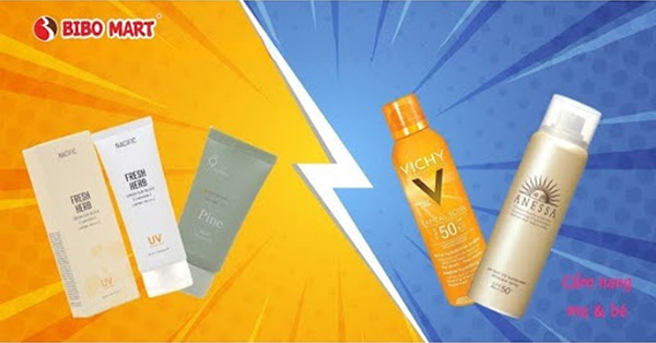 xịt chống nắng khác gì với dạng bôi